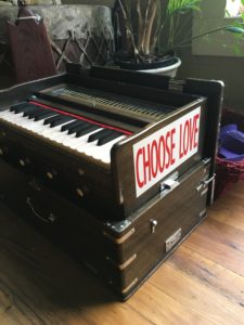 Bhakti Yoga commonly used instrument - harmonium. Bhakti Yoga Cannabis