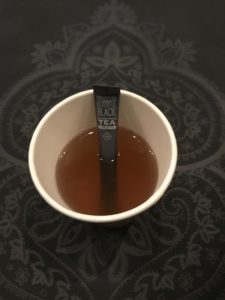 Ganja Yoga's Book Tour at Twisted Sisters, enjoying Stillwater CBD tea before class. Ganja Yoga Book Tour